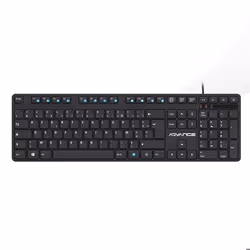 Advance Tapes WORKMATE, Taille réelle (100 %), Avec fil, USB, Clavier à membrane, AZERTY, Noir