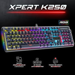Clavier Gaming Mécanique - Spirit of Gamer - XPERT-K250 - RGB - Antighosting - Hot-swappable