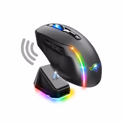 Spirit of Gamer S-EM50BK, Droitier, Optique, RF Wireless + Bluetooth + USB Type-C, 8000 DPI, Noir