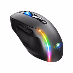 Spirit of Gamer S-EM50BK souris Jouer Droitier RF Wireless + Bluetooth + USB Type-C Optique 8000 DPI