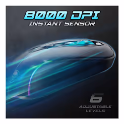 Spirit of Gamer S-EM50BK souris Jouer Droitier RF Wireless + Bluetooth + USB Type-C Optique 8000 DPI - Vue supplémentaire 5