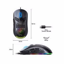 Spirit of Gamer PRO-M4 DARK souris Jouer Droitier USB Type-A Optique 12800 DPI - Vue supplémentaire 4