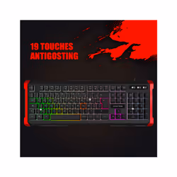 Advance Tapes GTA 240 clavier Jouer USB AZERTY Français Noir, Rouge