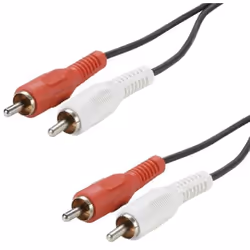 Cordon 2 RCA 5m - Connecteurs nickel Cordon 2 RCA Males vers Males Connecteurs en nickel Longueur : 5m