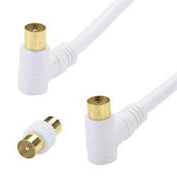 Erard 4501 câble coaxial 5 m TV 9.52mm Blanc