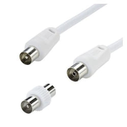 Erard 724510 câble coaxial 3C-2V 2 m TV 9.52mm 3C2V Blanc