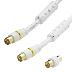 Erard 4631 câble coaxial 2 m TV 9.52mm Blanc