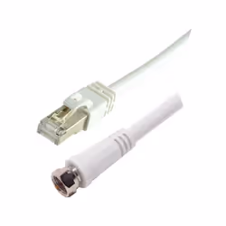 Cordon prise ''F'' mâle / RJ45 mâle - Adaptation d'impédance 100 ohms en 75 ohms pour une transmission optimale des signaux T ...