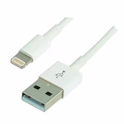 Erard 728336, 2 m, Lightning, USB A, Mâle, Mâle, Blanc