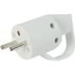 Prise électrique - ERARD - Fiche Male 16A 2P+T - Blanc - Asymétrique - Intérieur
