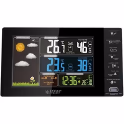 Station Météo La Crosse Technology WS6827-BLA avec chargeur USB Noir