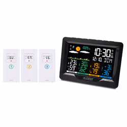 La Crosse Technology WS6204-BLA, Noir, Hygromètre d'intérieur, Thermomètre d'intérieur, Hygromètre extérieur, Thermomètre d'e ...