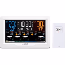 Station Météo La Crosse Technology SW403-WHI J+4 avec connexion Wifi et écran coloré Blanc