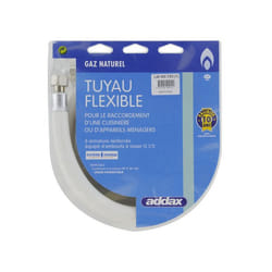 Flexible Gaz Naturel - ADDAX - 1m - Système Vissogaz - Norme NF D 36-103 - 10 ans de validité