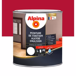 Peinture Alpina Alkyde émulsion 05L Brillant - Couleur:Rouge cerise Aspect:Brillan