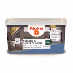 Peinture Alpina Cuisines et Salles de bains 25L - Couleur:Bleu cyclades Aspect:Satin