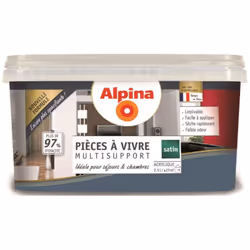 Excellente opacité Lessivable Facile à appliquer Sèche rapidement Peinture acrylique Alpina pour pièces à vivre multisupport, ...