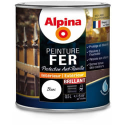 Alpina - Peinture Fer 0.5l bordeaux