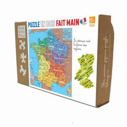 Puzzle en bois - PUZZLE MICHELE WILSON - Carte de France des régions - 24 pièces - Pour enfant de 4 ans et plus