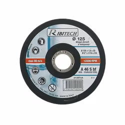Disque à tronçonner Inox Ø 125 mm Ce disque à tronçonner d'un diamètre de 125 mm est spécifique pour le tronçonnage des acier ...