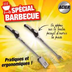 Fini de vous bruler en déplaçant vos aliments sur le barbecue ... ou pire de les faire tomber dans les braises ! Lot d'une fo ...