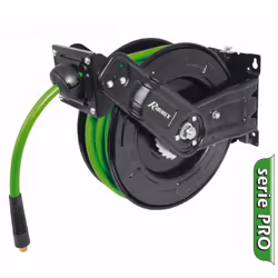 Dévidoir automatique Pro PRDATRM163 de Ribimex Composé d'un tuyau 15 m en PVC recouvert de caoutchouc et d'un tuyau d'aliment ...
