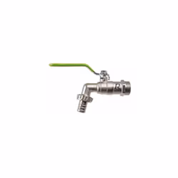 Robinet de jardin 1 quart de tour Entrée 20x27 (3/4""). Corps en laiton nickelé. La poignée est en acier. Nez 20 x 27 (3/4"") ...
