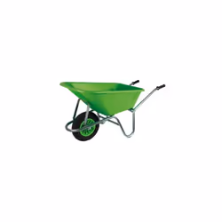 Brouette 100 litres bac plastique verte Ribimex PRGC100P Idéale accessoires pour déplacer vos gravats ou déchets verts, cette ...