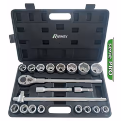 Coffret poids lourd 21 pièces à douilles 6 pans Ribimex PRKOUT21PL