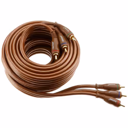 Real Cable RCA M/RCA M, 5m, 3 x RCA, Mâle, 3 x RCA, Mâle, 5 m, Marron