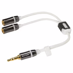 Real Cable iPLUG-J35M2F, 3,5mm, Mâle, 2 x 3.5mm, Femelle, 0,2 m, Blanc