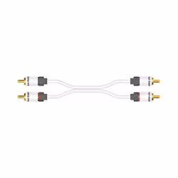 Real Cable 2x RCA-2x RCA, 2m, 2 x RCA, Mâle, 2 x RCA, Mâle, 2 m, Blanc