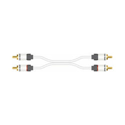 Real Cable 2x RCA-2x RCA, 2m câble audio 2 x RCA Blanc