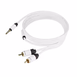 Real Cable 2x RCA M/3.5mm M, 1.5m, 3,5mm, Mâle, 2 x RCA, Mâle, 1,5 m, Blanc