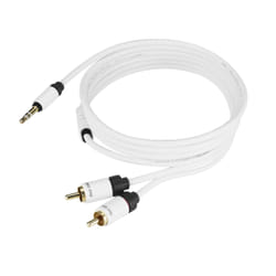 Real Cable 2x RCA M/3.5mm M, 1.5m câble audio 1,5 m 3,5mm 2 x RCA Blanc