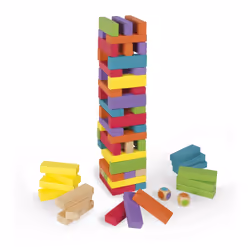 JANOD Equilibloc Color, Universel, Cube (6 faces), 3 an(s), 10 an(s), Bois, 75 mm