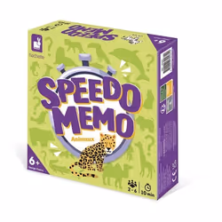 JANOD - Speedo Mémo Animaux - Jeu de Société Enfant - Mémoire et Rapidité - 48 Cartes Animaux - Dès 6 Ans