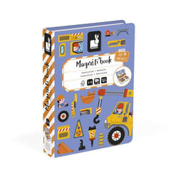 MagnétiBook Véhicules du Chantier - Jeu Educatif Magnétique 50 Aimants + 18 Modèles - Jouet Enfant en Carton FSC - Dès 3 Ans