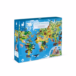 JANOD Educational Puzzle Endangered Animals, Carton, France, 990 mm, 690 mm, 2 mm, Boîte