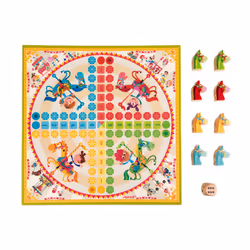 Juratoys Jeu De Petits Chevaux Carrousel (Bois Et Carton)