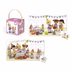 JANOD Lovely Puzzles – Juliette Joue à Fêter son Anniversaire – 2 puzzles, 24 pièce(s), Enfants, 3 an(s)
