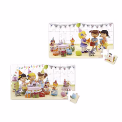 JANOD Lovely Puzzles – Juliette Joue à Fêter son Anniversaire – 2 puzzles