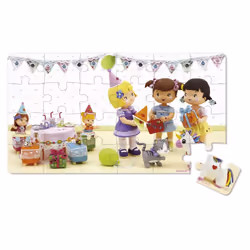 JANOD Lovely Puzzles – Juliette Joue à Fêter son Anniversaire – 2 puzzles