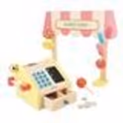 Marchande Enfant Applepop - Jeu dImitation avec Caisse Enregistreuse - 19 Accessoires - Bois FSC - Dès 3 ans