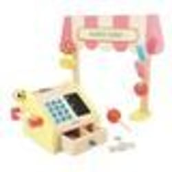 Marchande Enfant Applepop - Jeu dImitation avec Caisse Enregistreuse - 19 Accessoires - Bois FSC - Dès 3 ans