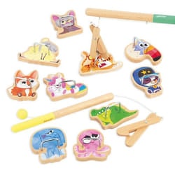 Pinces à la Ligne Applepop - Jeu dAdresse pour Enfants - 2 Pinces + 10 Animaux + 1 Sac - Jouet en Bois FSC - Dès 3 ans