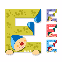 JANOD Lettre Clown E, 3 an(s), Bois, Multicolore