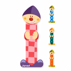 JANOD Lettre Clown I, 3 an(s), Bois, Multicolore