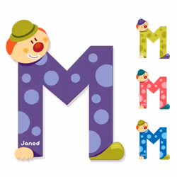 JANOD Lettre Clown M, 3 an(s), Bois, Multicolore