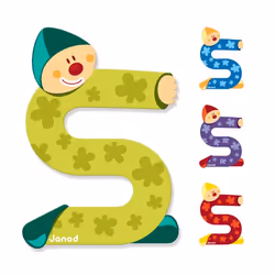 JANOD Lettre Clown S, 3 an(s), Bois, Multicolore